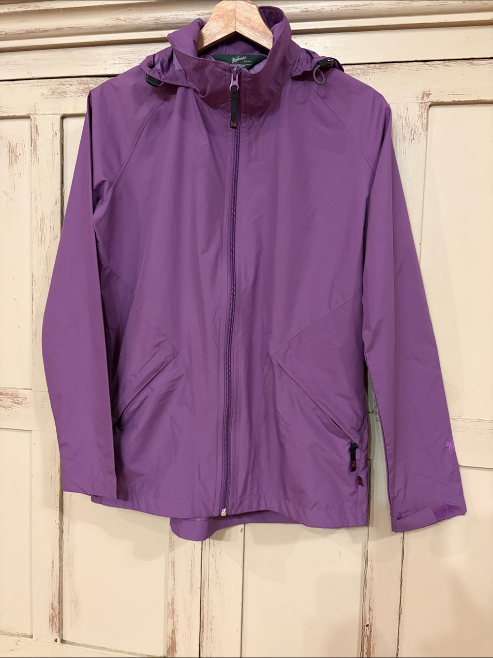 Woolrich Lilac Crocus Windbreaker Ladies Size Small Hooded Lightweight
